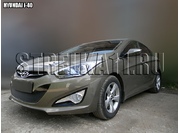 Аксессуары Защита радиатора Premium для Hyundai I40 c 2012 г.в. (Черный)