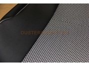 Duster (2011-) Чехлы для компл. без подушек безопасности с раздел. задней спинкой. Чёрная эко кожа и светло серая ткань