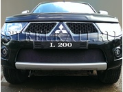 MITSUBISHI Защита радиатора Premium для Mitsubishi L 200 с 2010 по 2013г.в.(Черный)