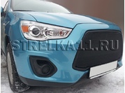 Аксессуары Защита радиатора Premium для Mitsubishi ASX 2013 г.в.(Черный)