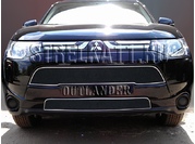 MITSUBISHI Защита радиатора Premium для Mitsubishi OutLander 2012 г.в.(Хром)