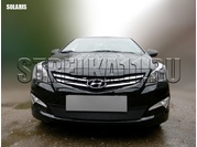 Solaris седан (2014-) Защита радиатора для Hyundai Solaris 2014г.в. (Черный)