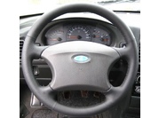 2110 (1996-) Кожаная накладка на руль ВАЗ 2110, Богдан, Lada Kalina, Chevrolet Niva, УАЗ Патриот без подушки безопасности, черная